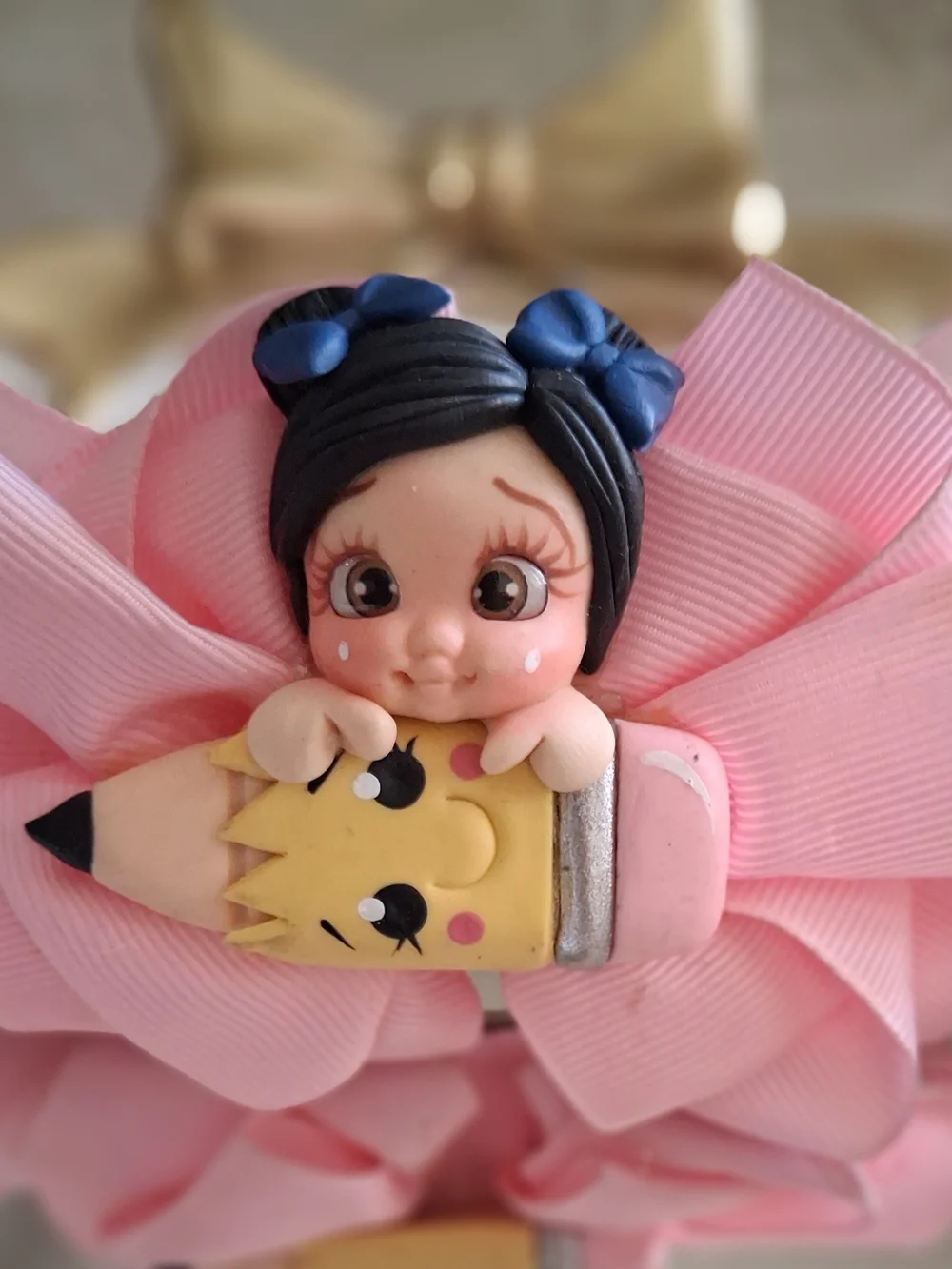 Pink , Light Pink ,White ,navy Blue Girls' Hair Bow Clip - Kids Accessories